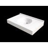 Plan vasque FLORIDE 1000x500 mm, 1 vasque Ø 380 mm en béton de synthèse blanc
