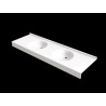 Plan vasque FLORIDE 1200x500 mm, 2 vasques Ø 380 mm en béton de synthèse blanc
