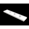 Plan vasque FLORIDE 2400x500 mm, 3 vasques Ø 380 mm en béton de synthèse blanc