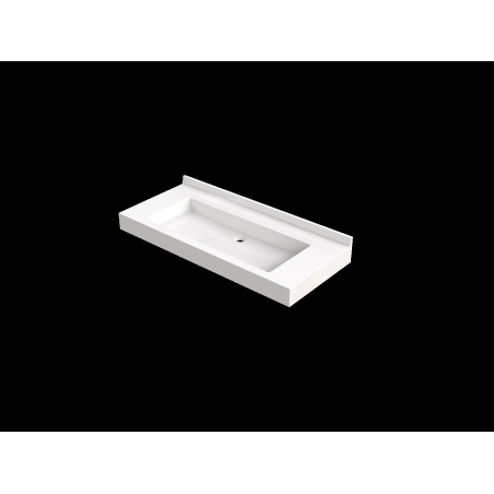 Plan vasque GAYA 1800x530, 1 vasque 1370x350, en béton de synthèse blanc