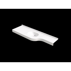 Plan vasque GRENADA 1800x550, 1V 460x330 en béton de synthèse arrondi à gauche