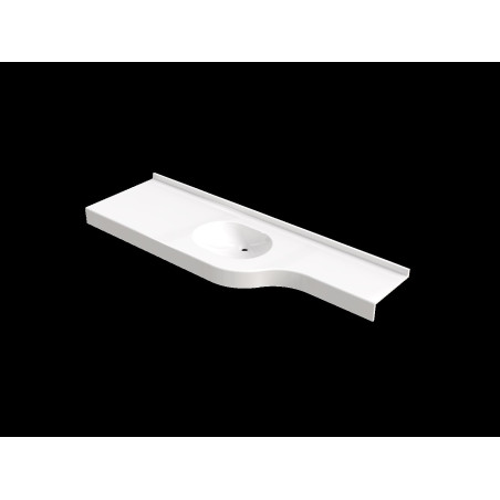 Plan vasque GRENADA 1800x550, 1V 460x330 en béton de synthèse arrondi à gauche