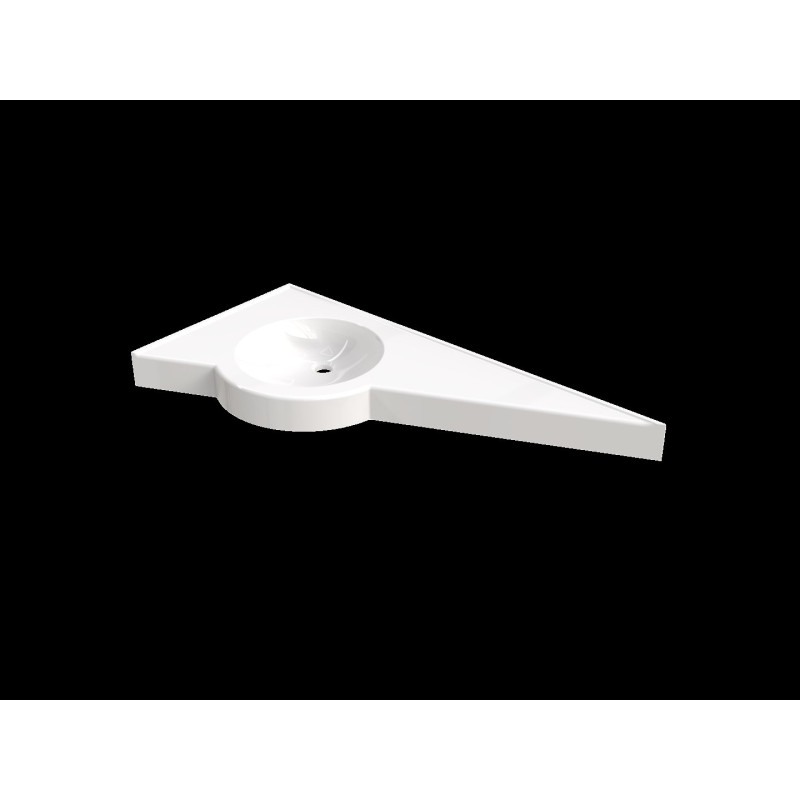 Plan vasque LE HAVRE 1185x550mm, 1V Ø380 en béton de synthèse, pointe à gauche