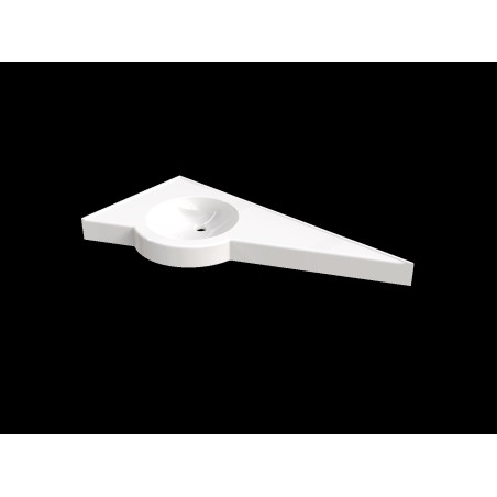 Plan vasque LE HAVRE 1185x550mm, 1V Ø380 en béton de synthèse, pointe à gauche