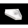 Plan vasque MIRAGE 890x630 mm, 1 vasque 430x330 mm en béton de synthèse blanc