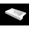 Plan vasque ROANNE 1750x400 mm, 1 vasque 495x325 mm en béton de synthèse blanc