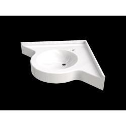 Plan vasque SENLIS 900x713 mm, 1 vasque 480x340 mm en béton de synthèse blanc