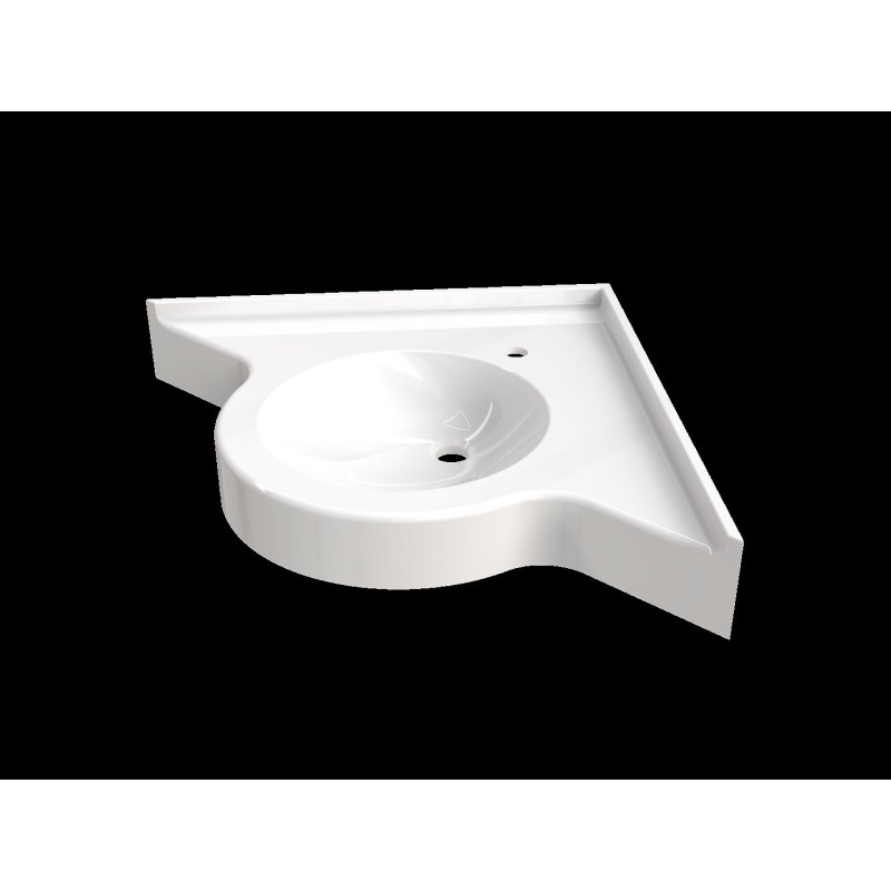 Plan vasque SENLIS 900x713 mm, 1 vasque 480x340 mm en béton de synthèse blanc
