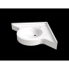 Plan vasque SENLIS 900x713 mm, 1 vasque 480x340 mm en béton de synthèse blanc