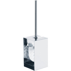 Porte-balayette inox 390 x 100 x 100 mm, réceptacle plastique, mural ou à poser
