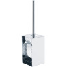 Porte-balayette inox 390 x 100 x 100 mm, réceptacle plastique, mural ou à poser