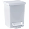 Poubelle à pédale 6 litres 280 x 210 x 210 mm, plastique blanc