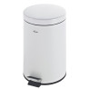 Poubelle à pédale à poser 3 litres 270 x 230 mm, Ø 167 mm, acier époxy blanc
