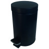 Poubelle à pédale à poser 3 litres 270 x 230 mm, Ø 167 mm, acier laqué noir mat