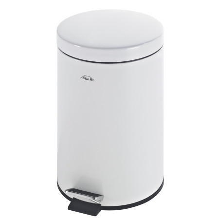Poubelle à pédale 5 litres 290 x 280 mm, Ø 205 mm, acier époxy blanc