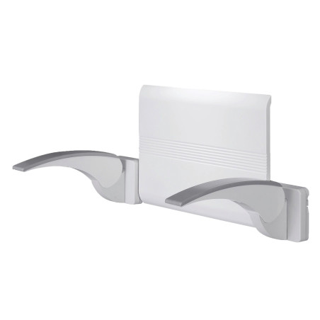 Dossier blanc + 2 accoudoirs bl/gris + verrous + clef, 673 x 350 x 398 mm, ABS