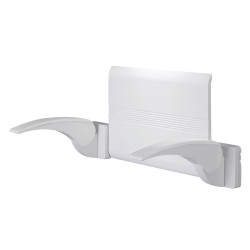 Dossier + 2 accoudoirs + verrous + clef, 673 x 350 x 398 mm, ABS blanc