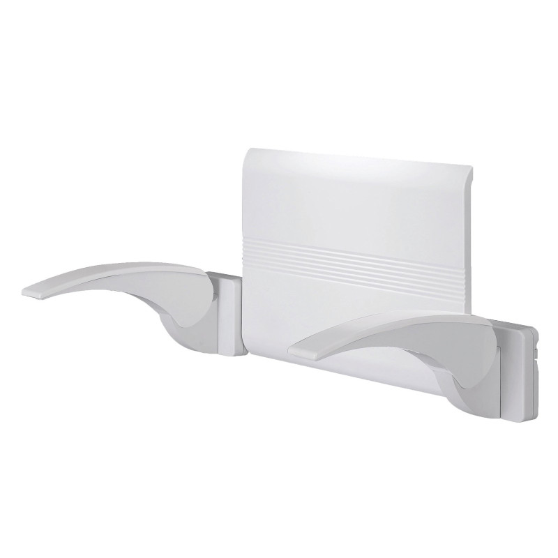 Dossier + 2 accoudoirs + verrous + clef, 673 x 350 x 398 mm, ABS blanc