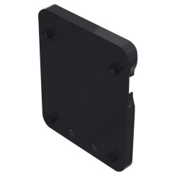 Platine 132x109x18,5 mm, 2 Verrous, clef, alu anodisé brillant et ABS anthracite