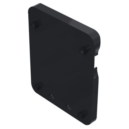 Platine 132x109x18,5 mm, 2 Verrous, clef, alu anodisé brillant et ABS anthracite