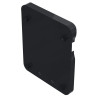 Platine 132x109x18,5 mm, 2 Verrous, clef, alu anodisé brillant et ABS anthracite
