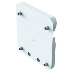 Platine 132x109x18,5 mm + 2 Verrous + clef, alu. anodisé brillant et ABS blanc