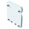 Platine 132x109x18,5 mm + 2 Verrous + clef, alu. anodisé brillant et ABS blanc