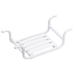 Siège de baignoire réglagle, tube alu. époxy blanc Ø 25 et 30 mm, 4 lattes blanc