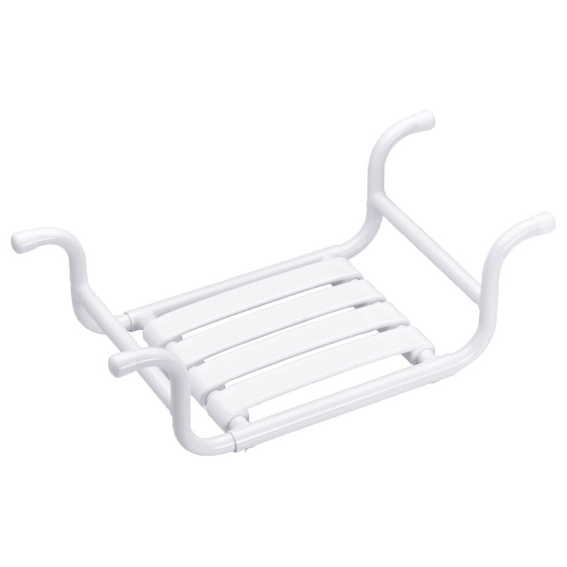 Siège de baignoire réglagle, tube alu. époxy blanc Ø 25 et 30 mm, 4 lattes blanc