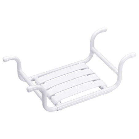 Siège de baignoire réglagle, tube alu. époxy blanc Ø 25 et 30 mm, 4 lattes blanc