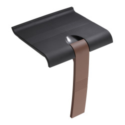 Siège de douche escamotable, 442x450x500 mm, pied alu. Oxyde, assise anthracite