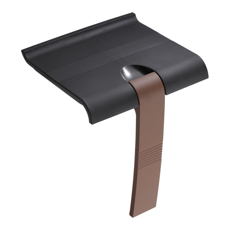 Siège de douche escamotable, 442x450x500 mm, pied alu. Oxyde, assise anthracite