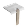 Siège de douche escamotable, 442x450x500 mm, pied alu. Quartz, assise blanche