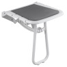 Siège de douche 4 lattes blanc avec coussin gris et béquille blanc, H 500 mm