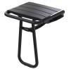 Siège de douche assise monobloc, avec béquille noir, H500 mm, tube alu. Ø 25 mm