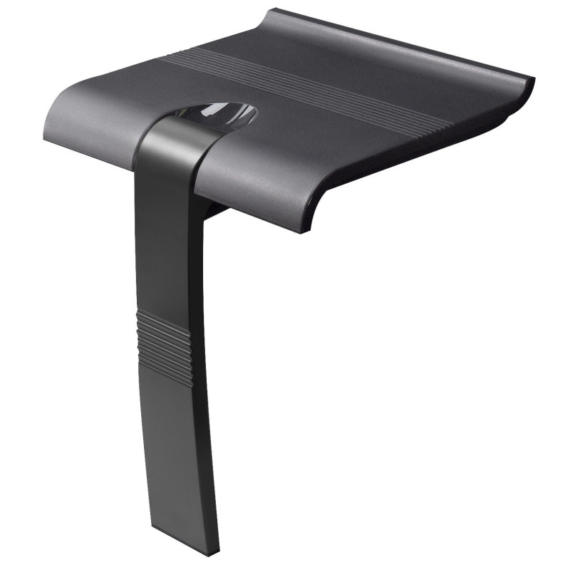 Siège de douche escamotable, 442X450X500 mm, pied alu et assise ABS, anthracite