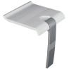 Siège de douche escamotable, 442x450x500 mm, pied alu. gris, assise ABS blanc