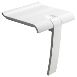 Siège de douche escamotable, 442 X 450 X 500 mm, pied alu et assise ABS, blanc