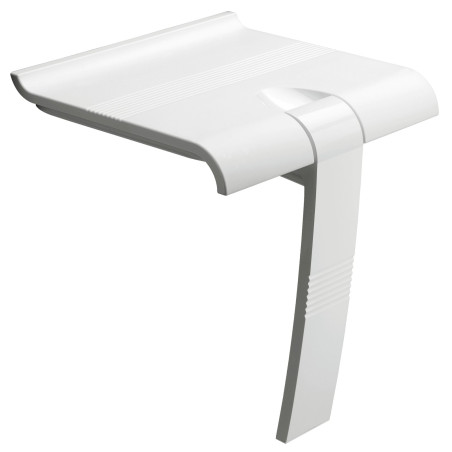 Siège de douche escamotable, 442 X 450 X 500 mm, pied alu et assise ABS, blanc