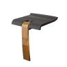 Siège de douche escamotable, 442x450x500 mm, pied alu. bois, assise ABS anth