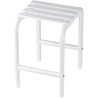 Tabouret de douche assise 4 lattes, blanc, pied tube aluminium époxy Ø 30 mm