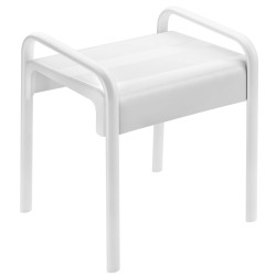 Tabouret de douche de sécurité 461 x 526 X 580 mm, tube alu. Ø 38x25 mm, blanc
