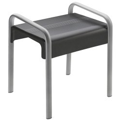 Tabouret de douche de sécurité 461x526X580mm, alu. Ø 38x25mm gris, assise anth