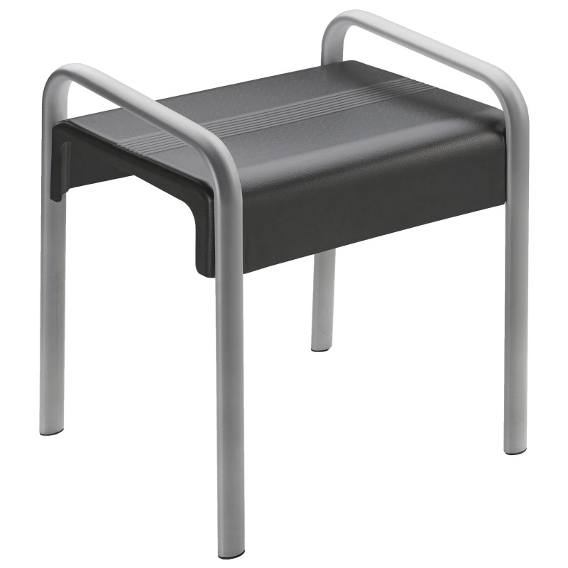Tabouret de douche de sécurité 461x526X580mm, alu. Ø 38x25mm gris, assise anth