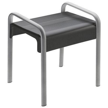 Tabouret de douche de sécurité 461x526X580mm, alu. Ø 38x25mm gris, assise anth