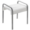 Tabouret de douche de sécurité 461x526X580mm, alu. Ø 38x25mm gris, assise blanc