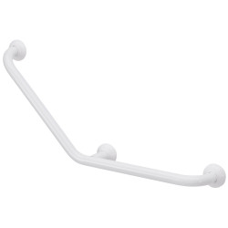 Barre d' appui coudée 135°, 3PF, symétrique 400x400 mm, tube alu. blanc Ø 30 mm