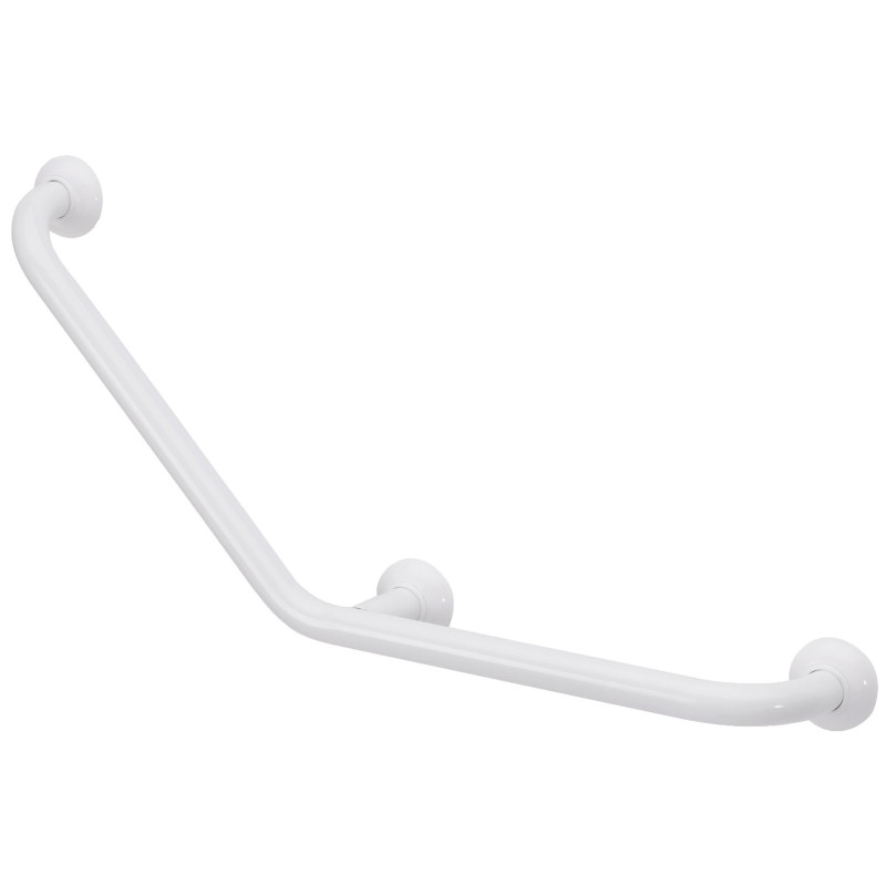Barre d' appui coudée 135°, 3PF, symétrique 400x400 mm, tube alu. blanc Ø 30 mm