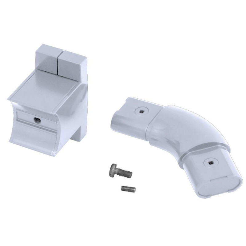 Jonction 135° pour kit Arsis, avec 1 fixation murale, blanc