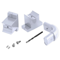 Jonction angle 2 murs 90° Kit Arsis et 1 paire de fixations murales, blanc
